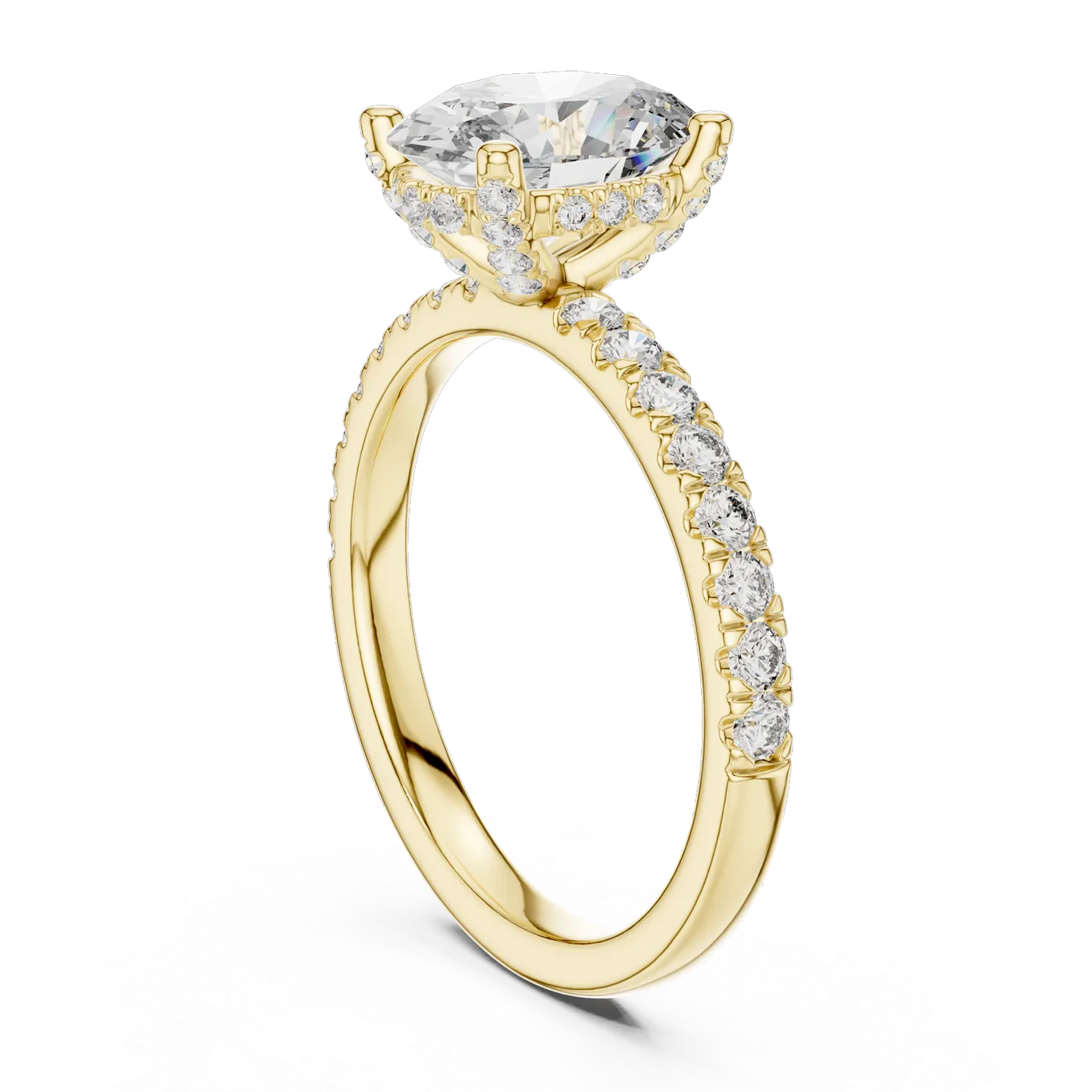 Bague de fiançailles Magnolia 1,76 ct n°2 en or jaune 18 carats, diamant ovale, vue 1