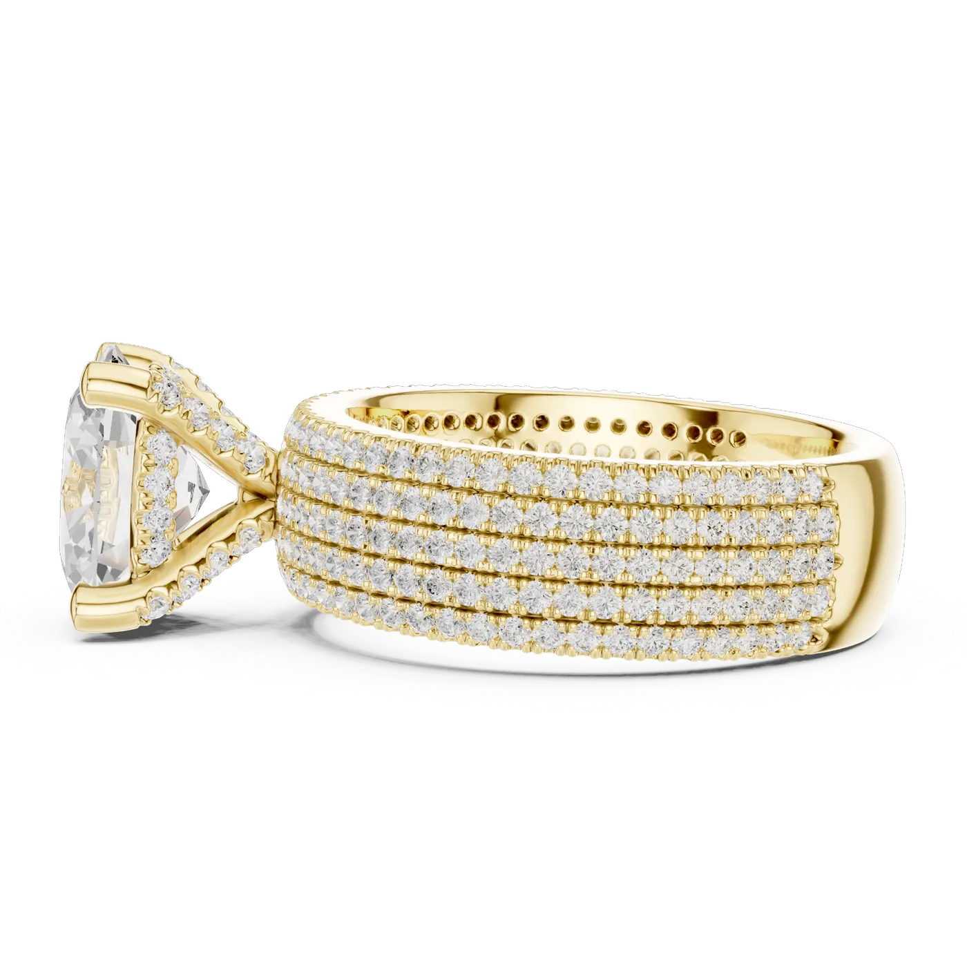 Bague de fiançailles Magnolia 2,12 ct en or jaune 18 carats, diamant ovale, vue 3