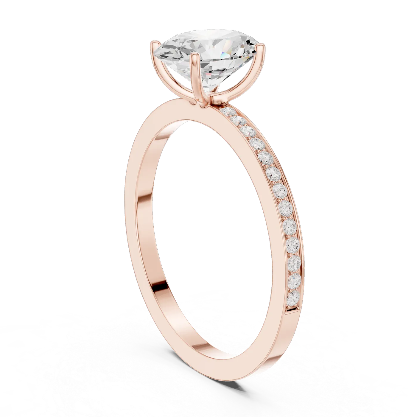 Bague de fiançailles Magnolia 1,14 ct n°4 en or rose 18 carats, diamant ovale, vue 1