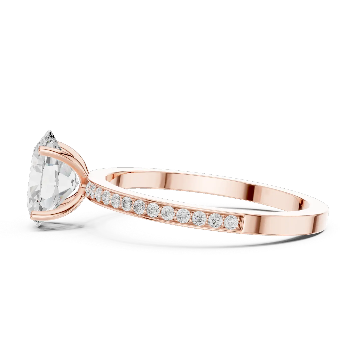 Bague de fiançailles Magnolia 1,14 ct n°4 en or rose 18 carats, diamant ovale, vue 3