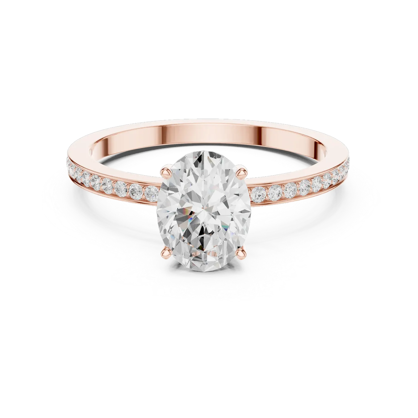 Bague de fiançailles Magnolia 1,14 ct n°4 en or rose 18 carats, diamant ovale, vue 4