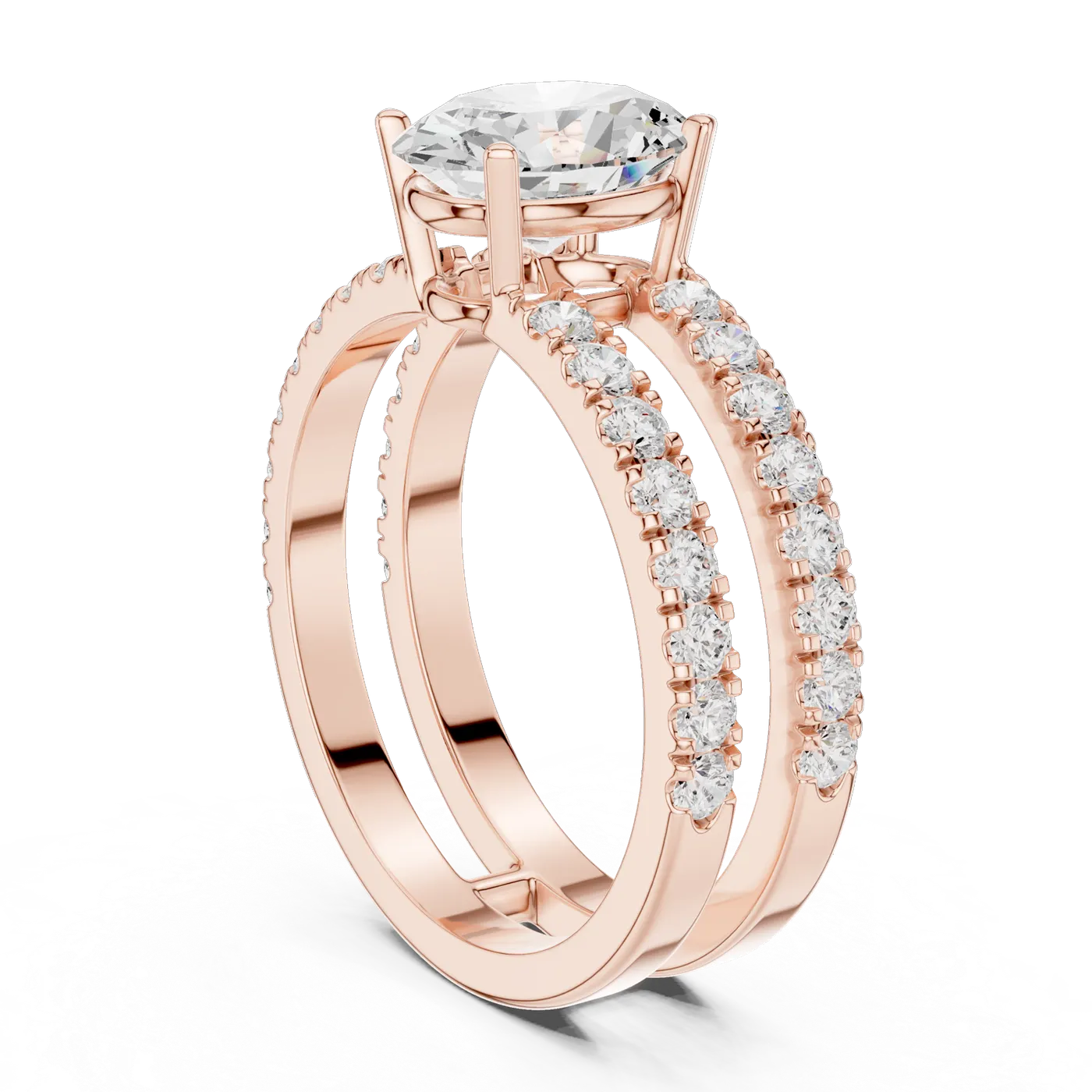 Bague de fiançailles Magnolia 1,15 ct en or rose 18 carats, diamant ovale, vue 1