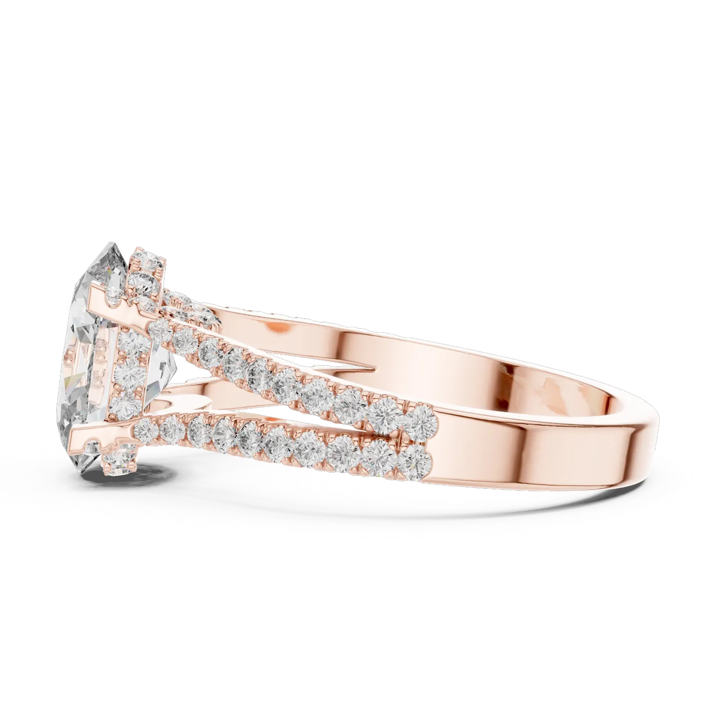 Bague de fiançailles Magnolia 1,51 ct en or rose 18 carats, diamant ovale, vue 3