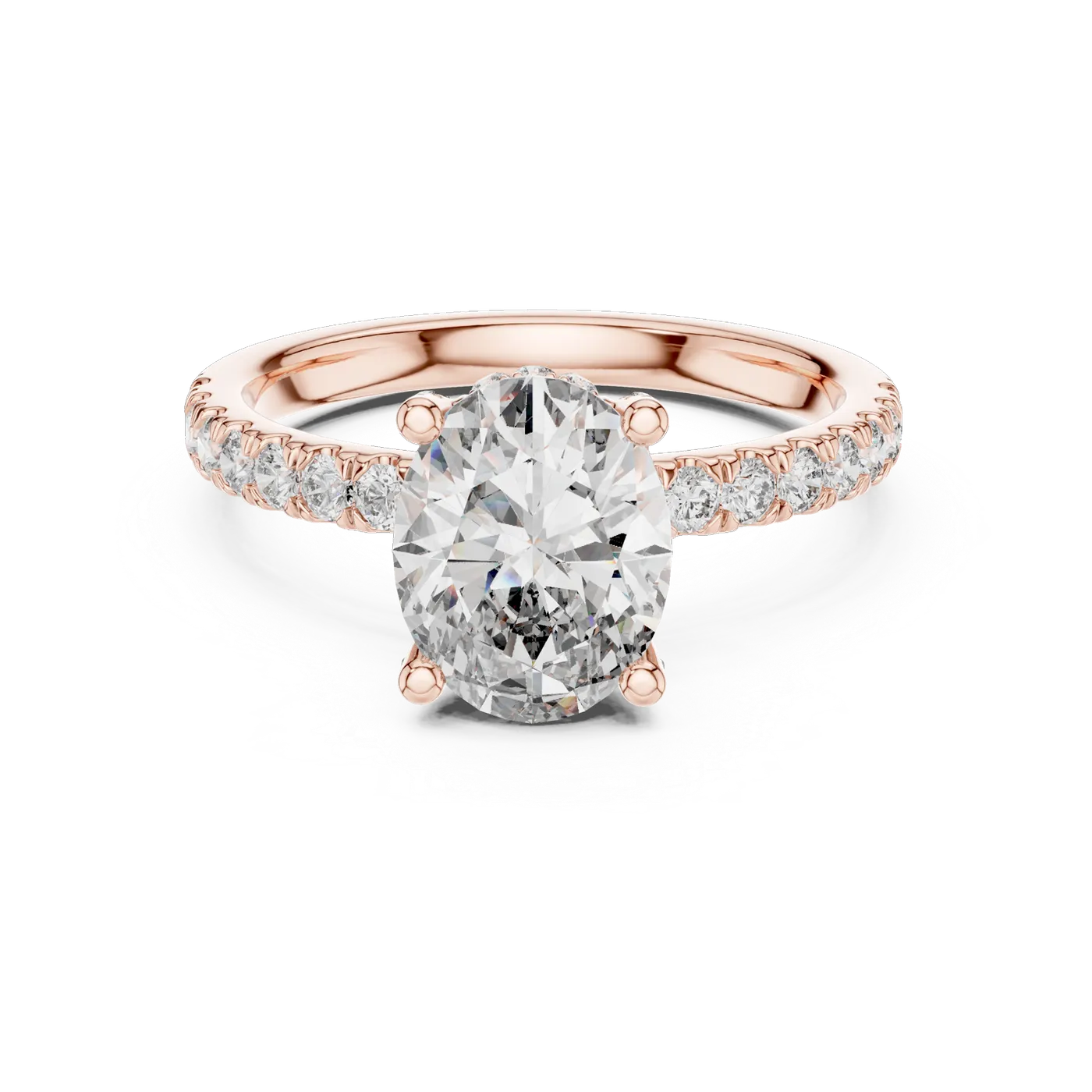 Bague de fiançailles Magnolia 1,76 ct n°2 en or rose 18 carats, diamant ovale, vue 4
