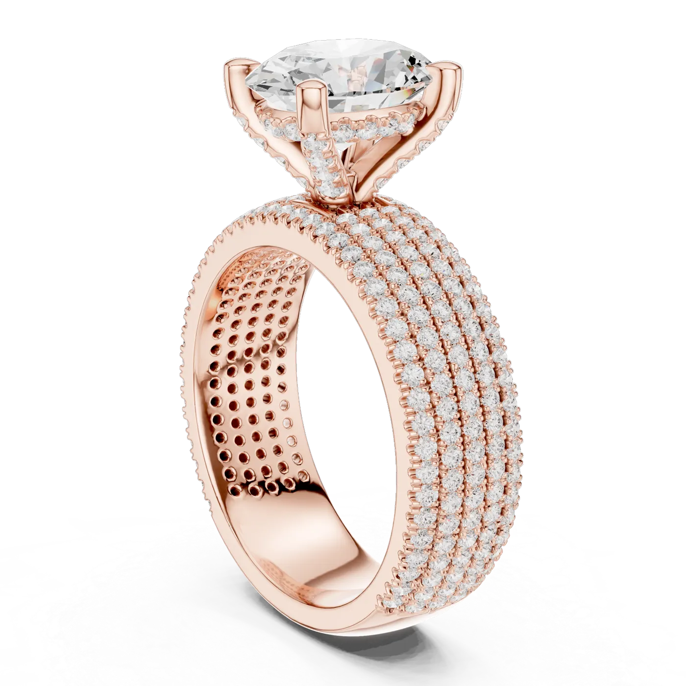 Bague de fiançailles Magnolia 2,12 ct en or rose 18 carats, diamant ovale, vue 1