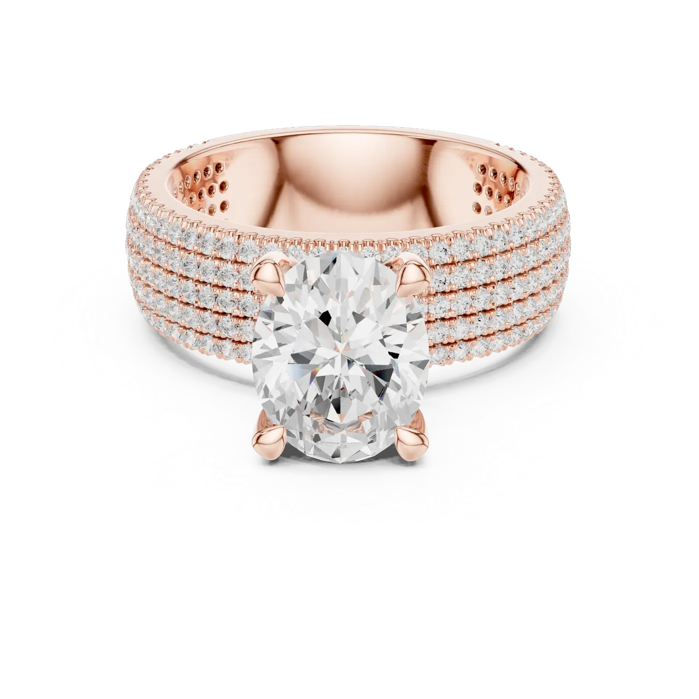 Bague de fiançailles Magnolia 2,12 ct en or rose 18 carats, diamant ovale, vue 4