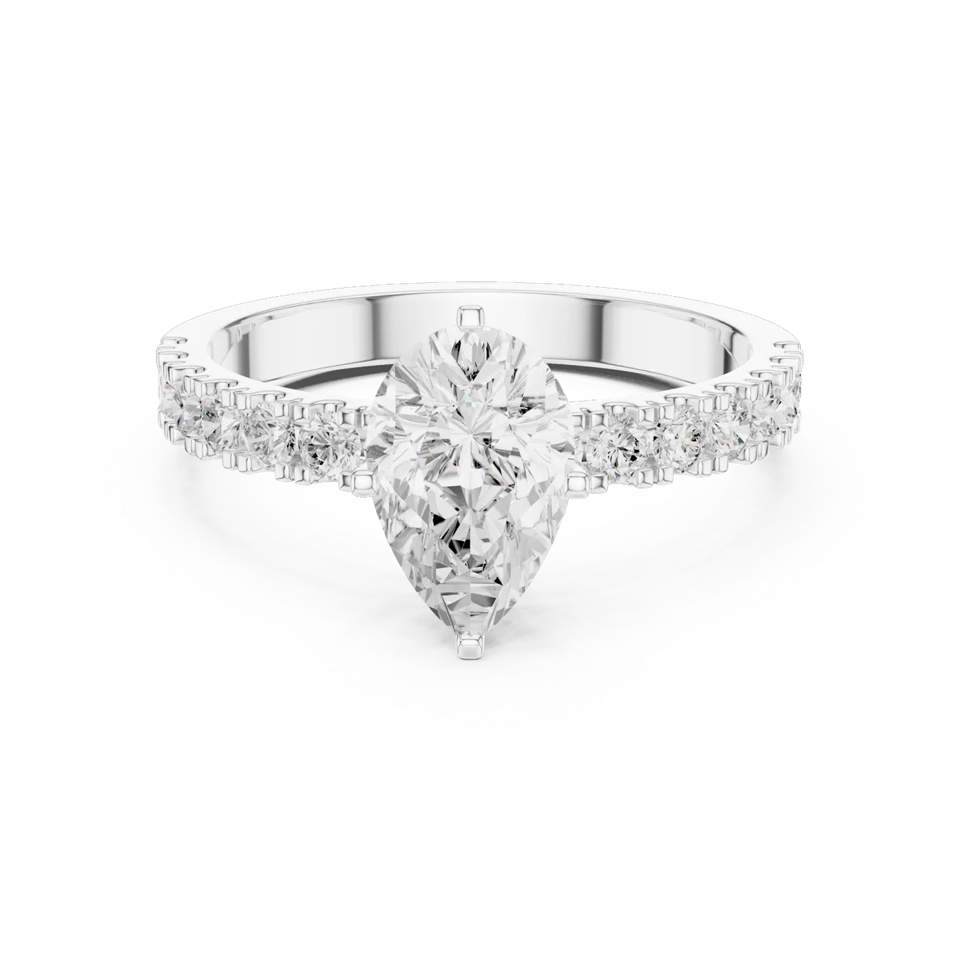 Bague de fiançailles Dahlia 0,99 ct en or blanc 18 carats, diamant poire, vue 4