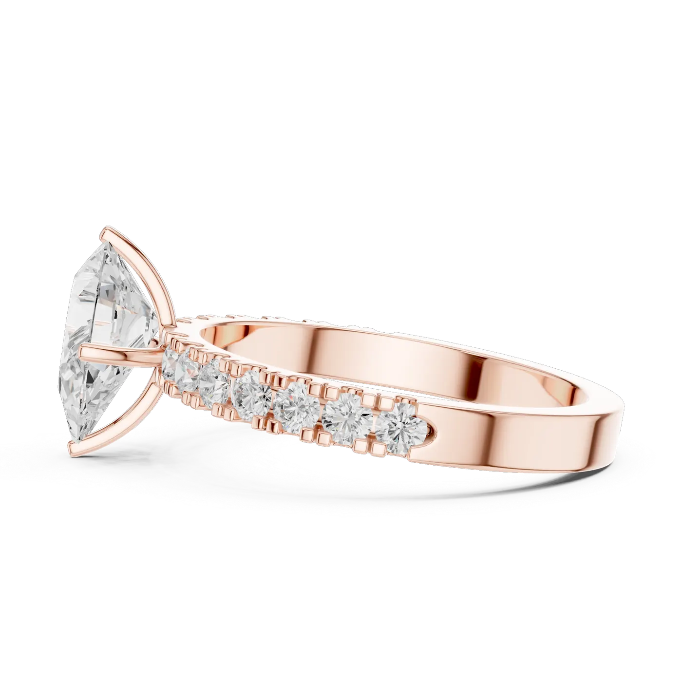 Bague de fiançailles Dahlia 0,99 ct en or rose 18 carats, diamant poire, vue 3
