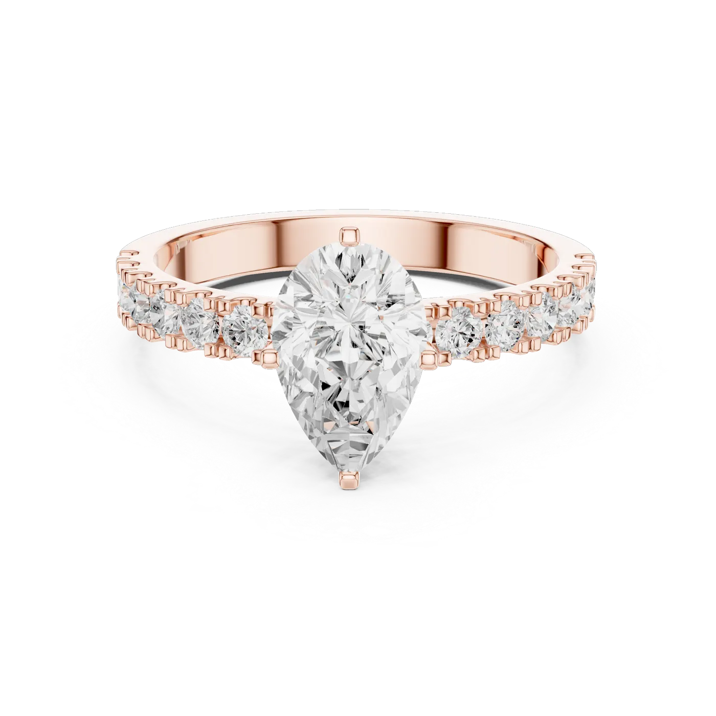 Bague de fiançailles Dahlia 0,99 ct en or rose 18 carats, diamant poire, vue 4