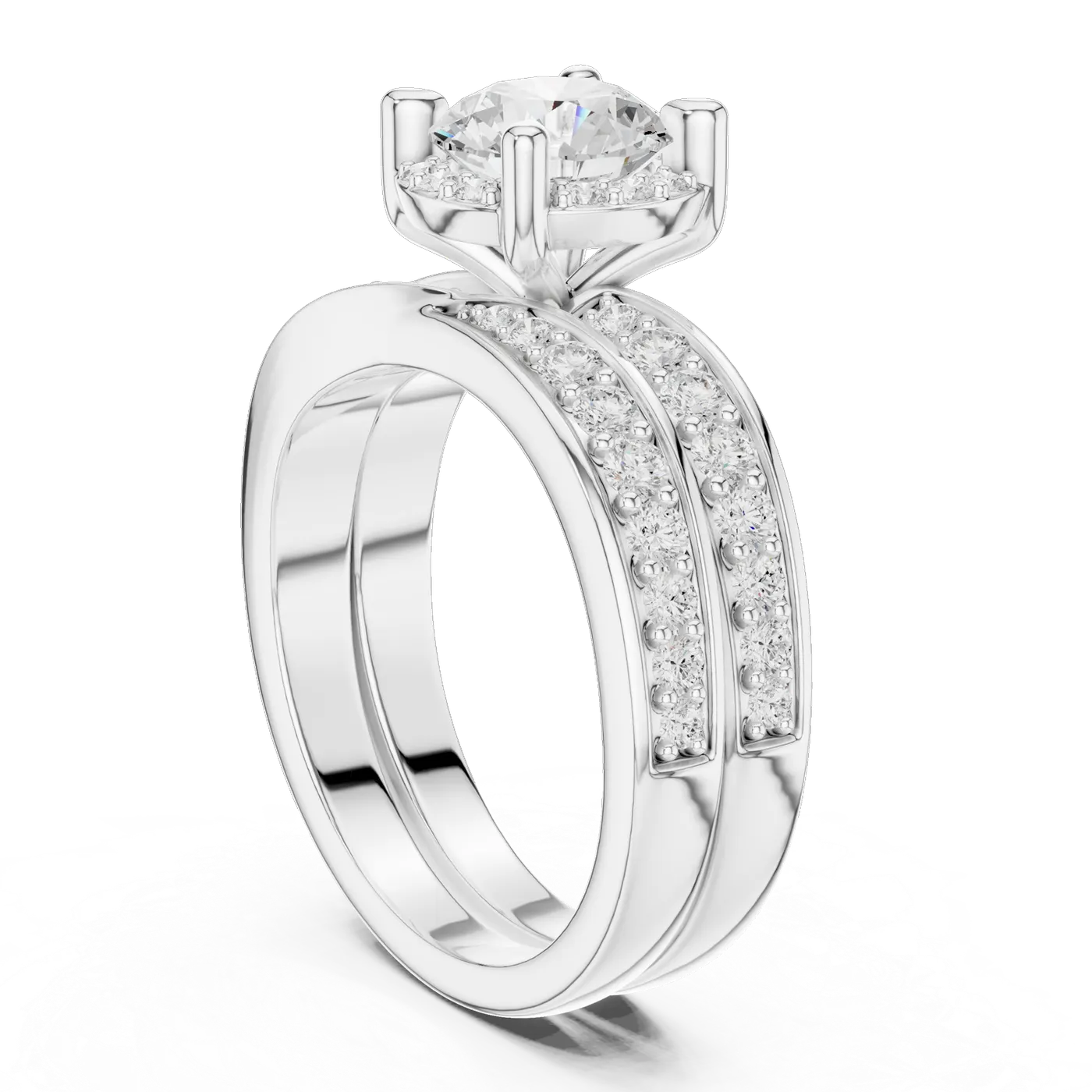 Bague de fiançailles Marguerite 1,03 ct n°2 en or blanc 18 carats, diamant rond, vue 1