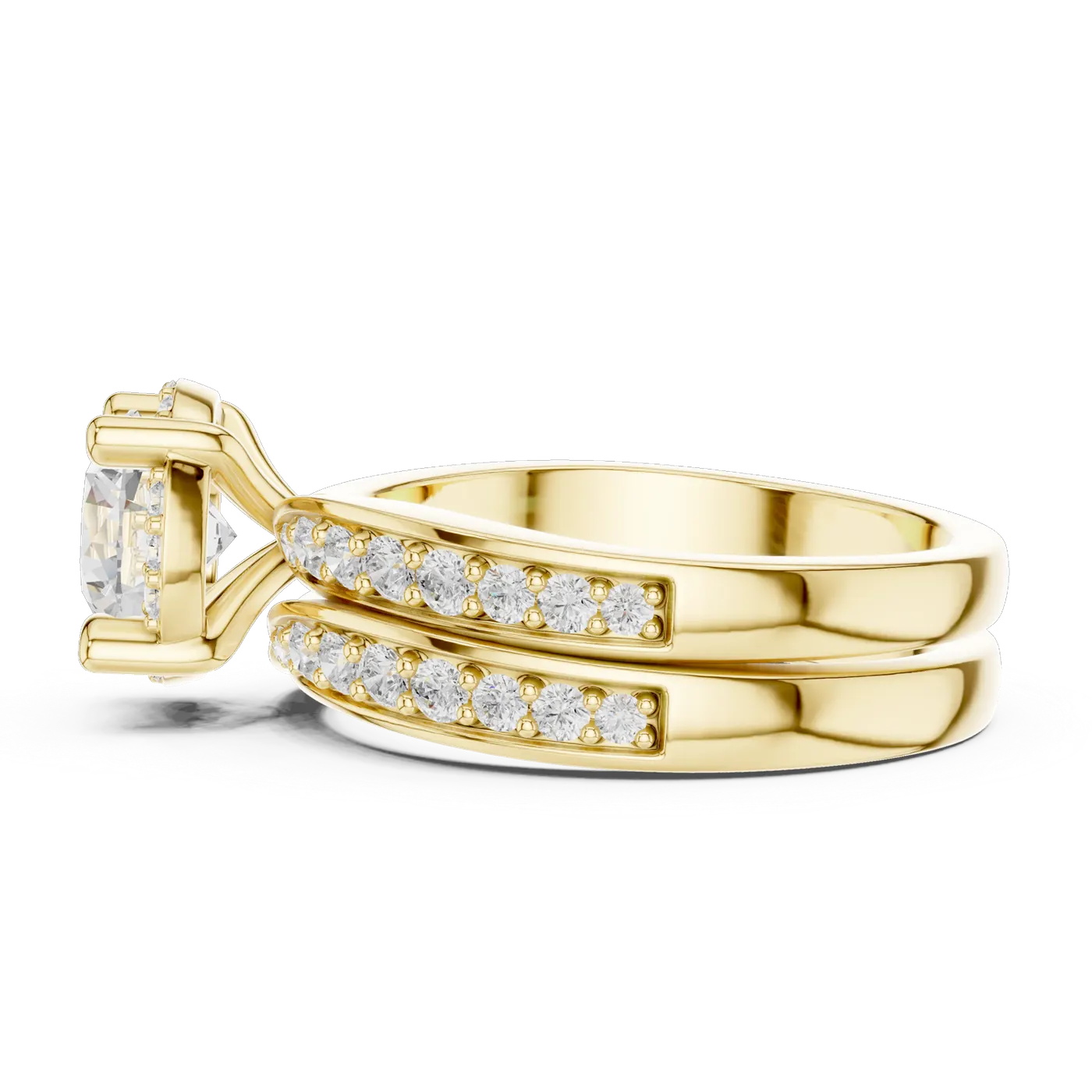 Bague de fiançailles Marguerite 1,03 ct n°2 en or jaune 18 carats, diamant rond, vue 3