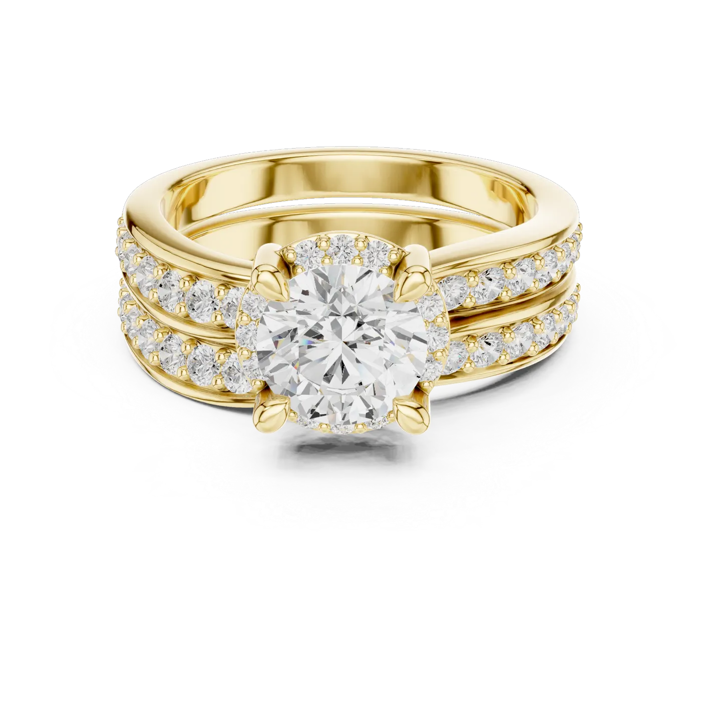 Bague de fiançailles Marguerite 1,03 ct n°2 en or jaune 18 carats, diamant rond, vue 4