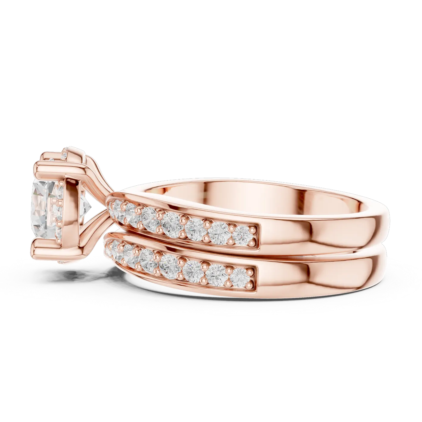 Bague de fiançailles Marguerite 1,03 ct n°2 en or rose 18 carats, diamant rond, vue 3
