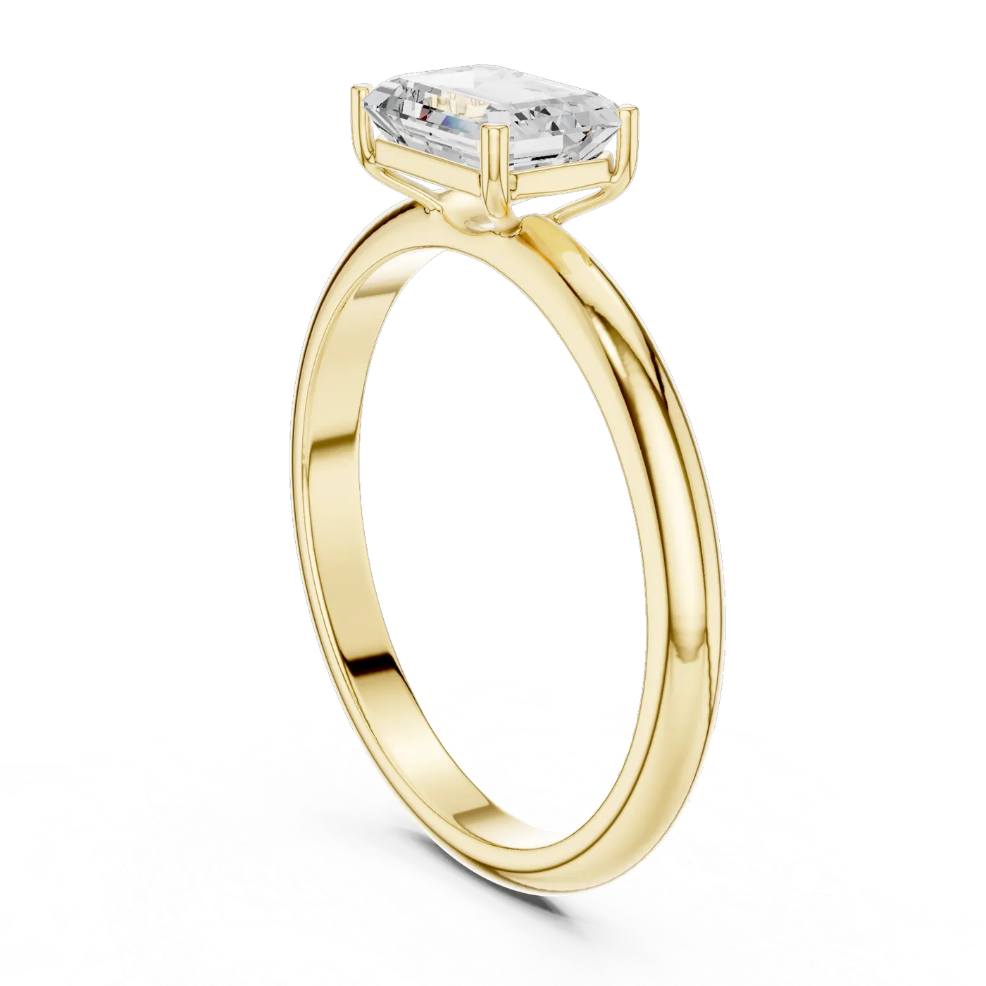 Bague de fiançailles Iris 1,10 ct n°2 en or jaune 18 carats, diamant taille émeraude, vue 1