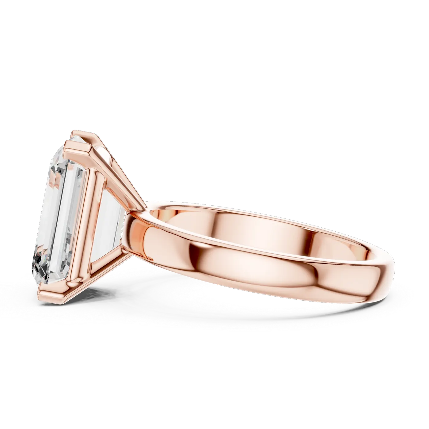Bague de fiançailles Iris 3,53 ct en or rose 18 carats, diamant taille émeraude, vue 1