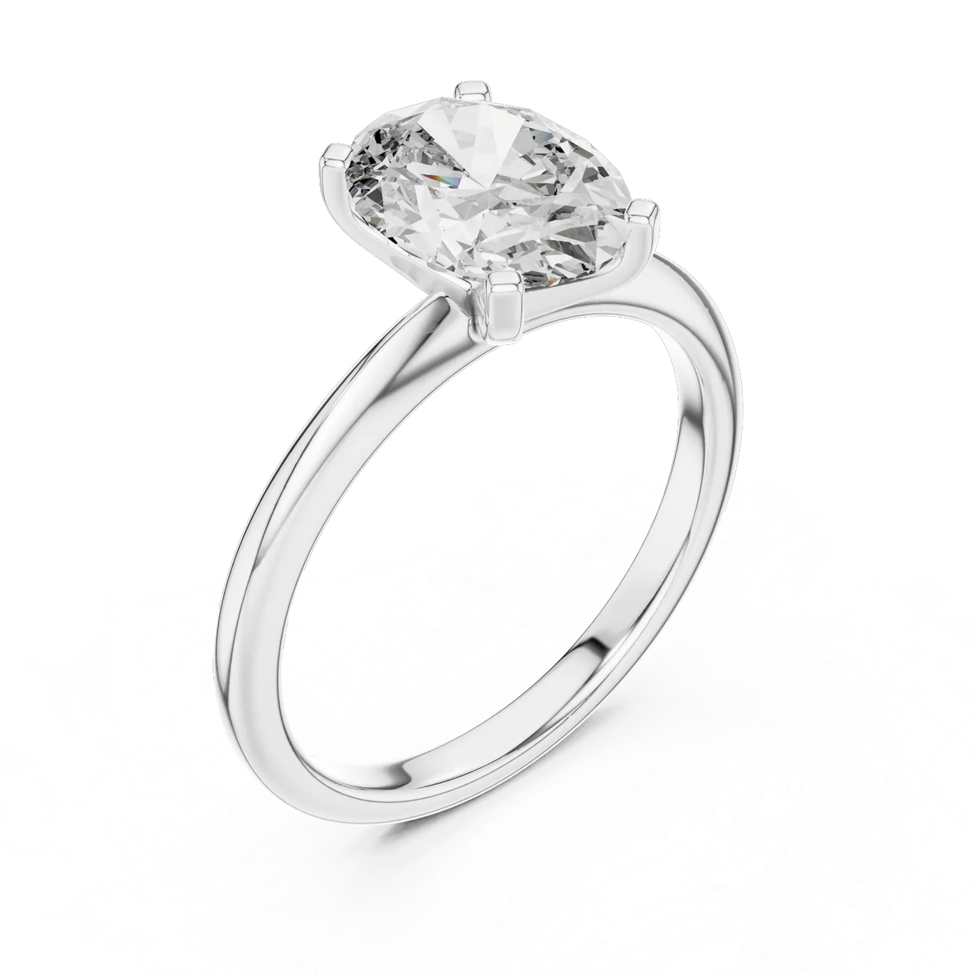 Bague de fiançailles Magnolia 1,76 ct en or blanc 18 carats, diamant ovale, vue 4