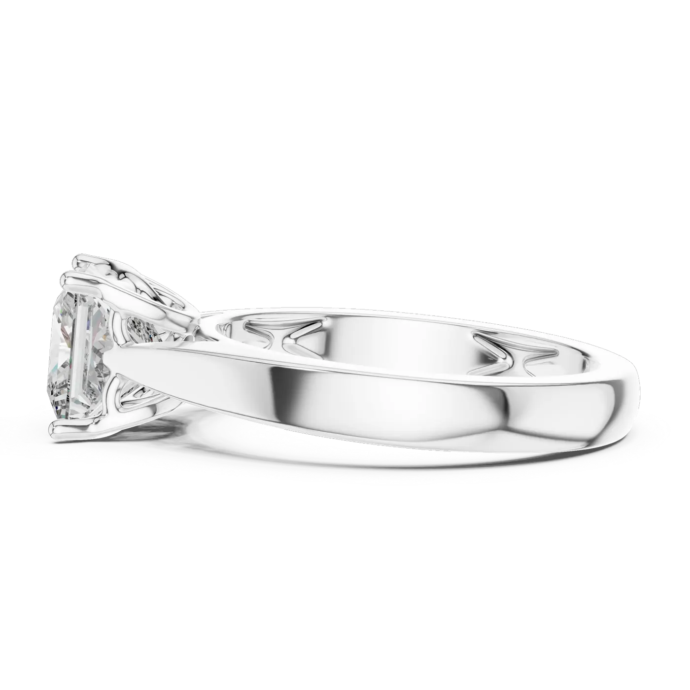 Bague de fiançailles Camélia 1,45 ct en or blanc 18 carats, diamant princesse, vue 1