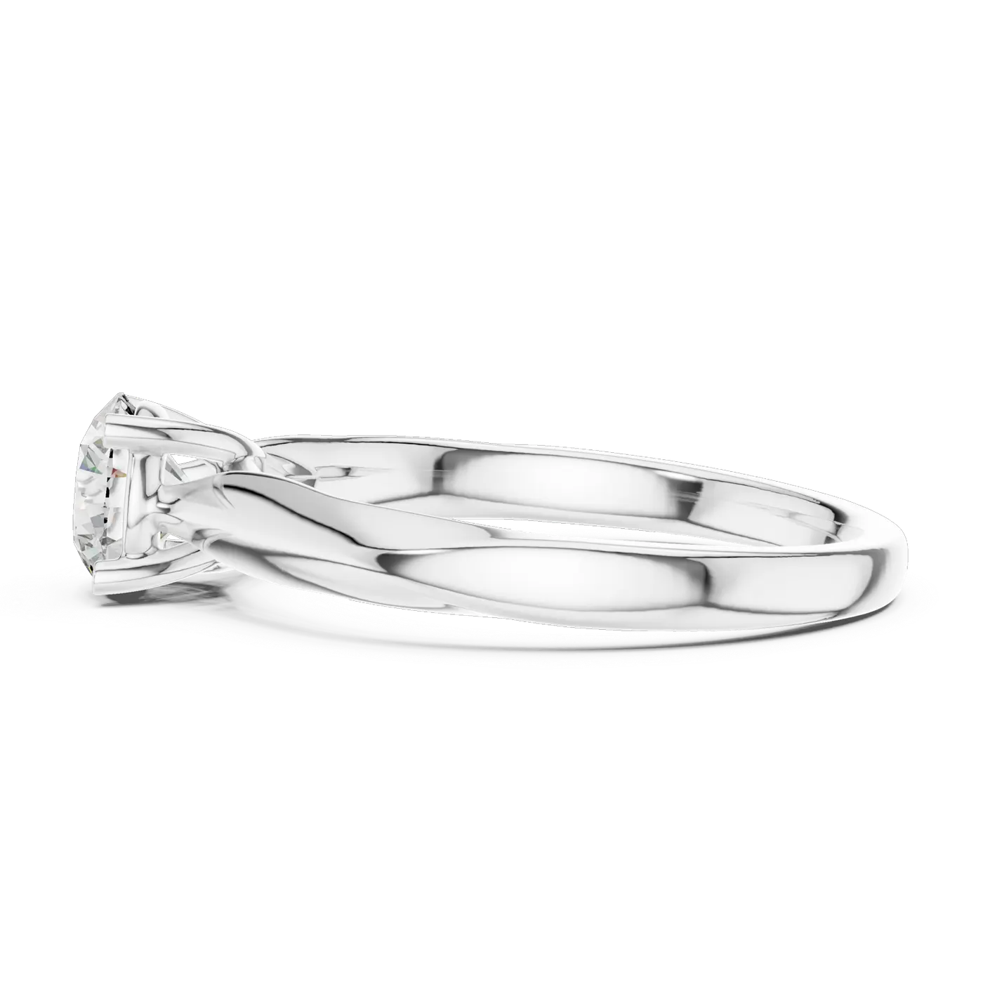 Bague de fiançailles Marguerite 0,59 ct en or blanc 18 carats, diamant rond, vue 3