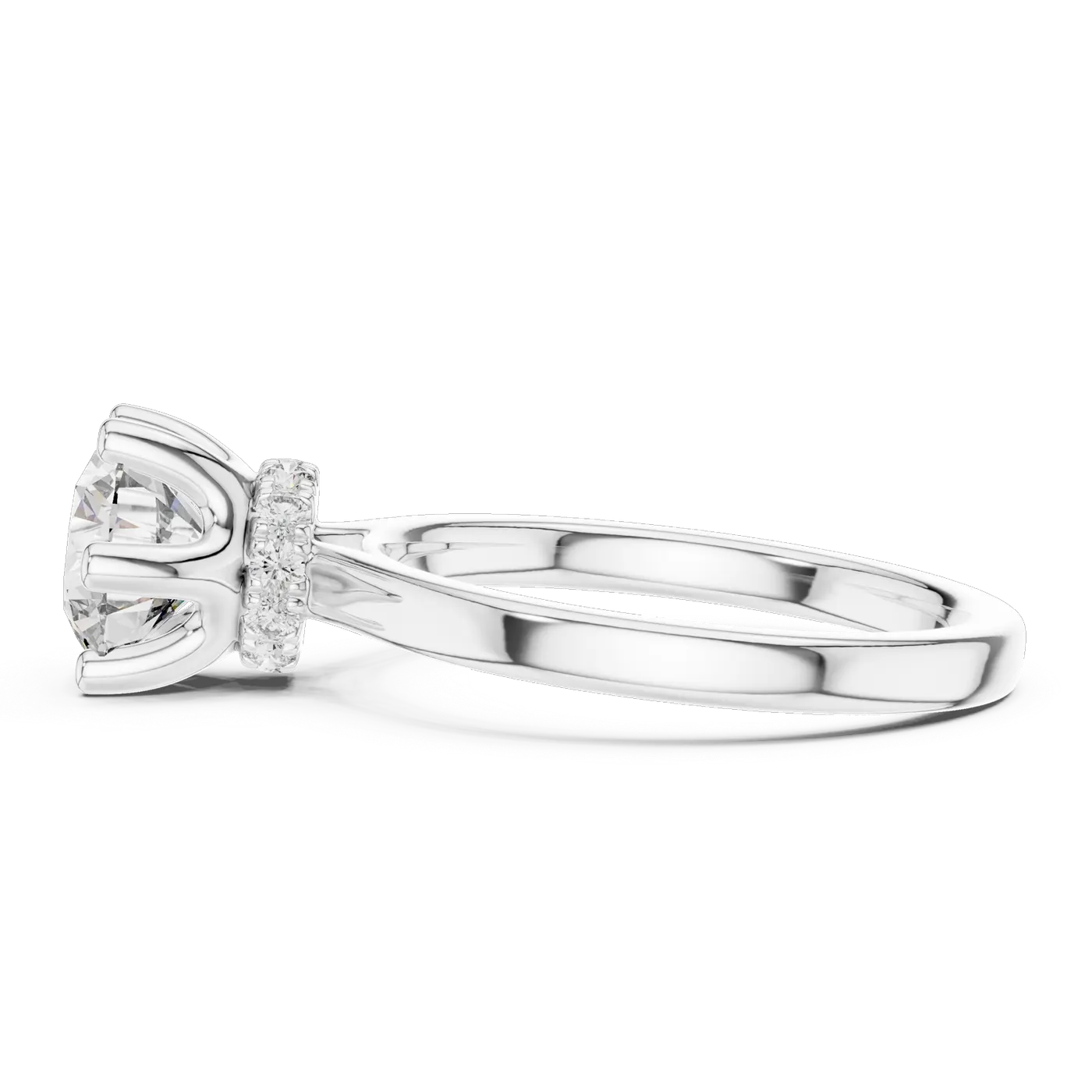 Bague de fiançailles Marguerite 1,58 ct en or blanc 18 carats, diamant rond, vue 3