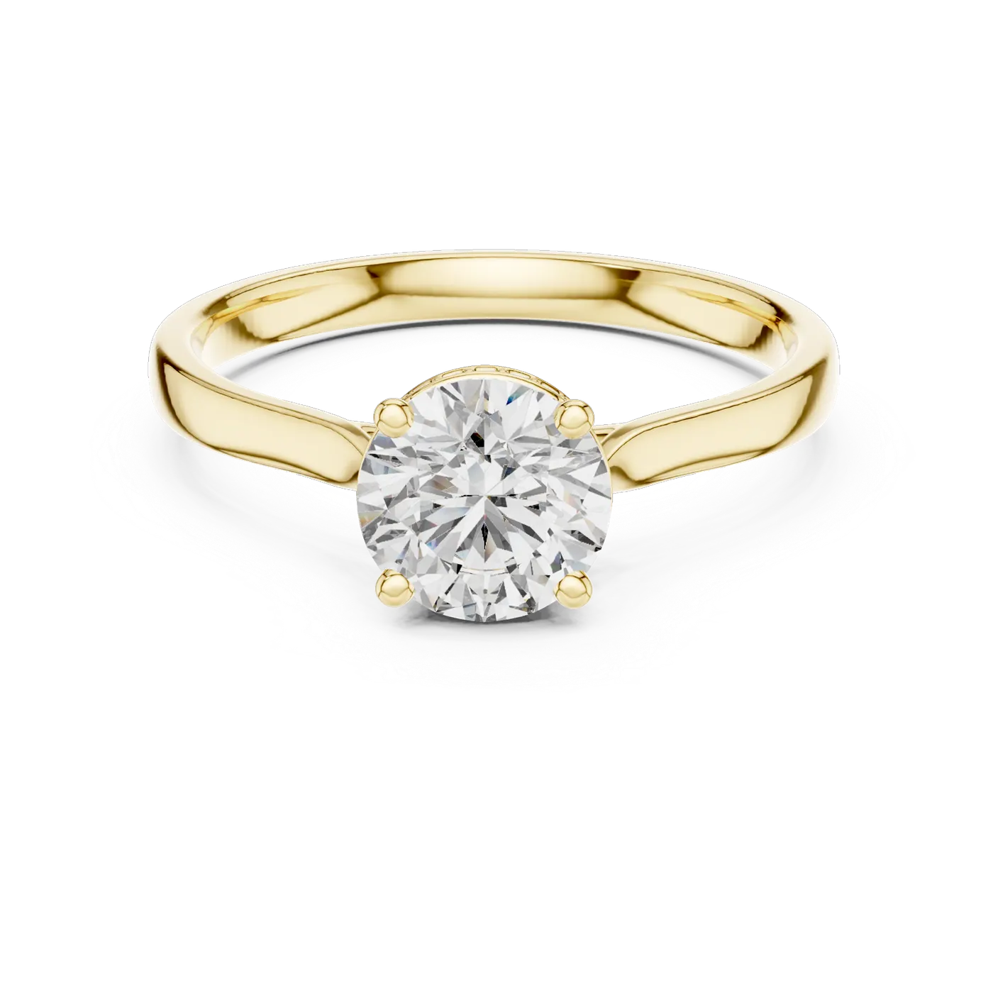 Bague de fiançailles Marguerite 1,18 ct en or jaune 18 carats, diamant rond, vue 4