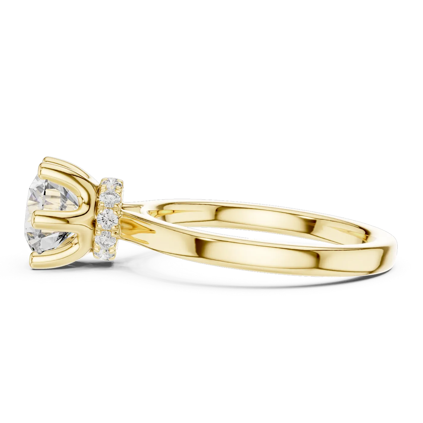 Bague de fiançailles Marguerite 1,58 ct en or jaune 18 carats, diamant rond, vue 3