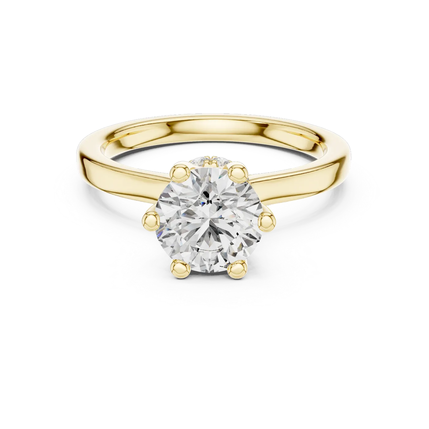 Bague de fiançailles Marguerite 1,60 ct en or jaune 18 carats, diamant rond, vue 4