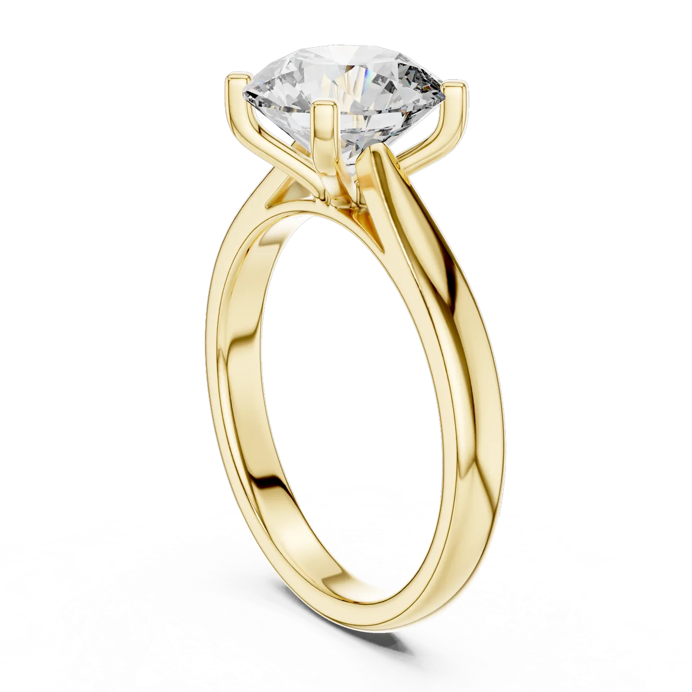 Bague de fiançailles Marguerite 2,07 ct n°2 en or jaune 18 carats, diamant rond, vue 3