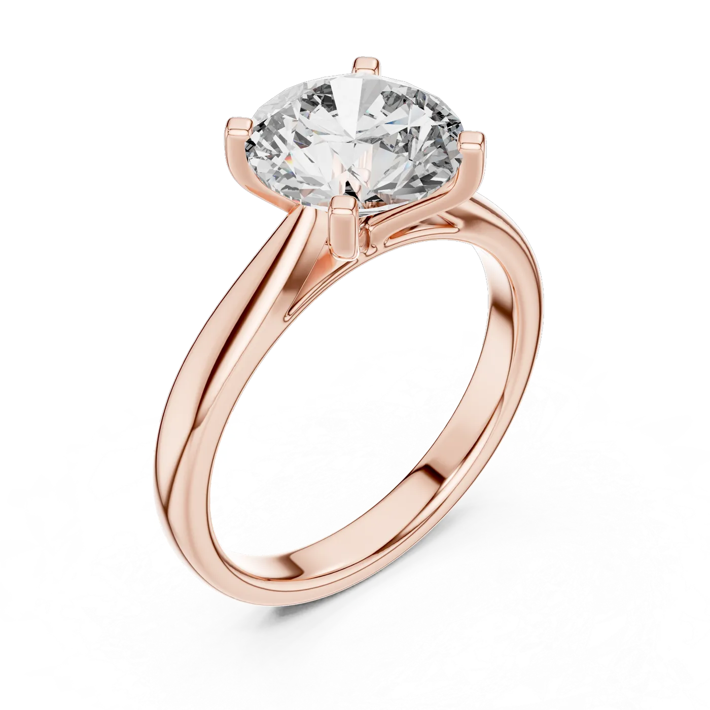 Bague de fiançailles Marguerite 2,07 ct n°2 en or rose 18 carats, diamant rond, vue 4