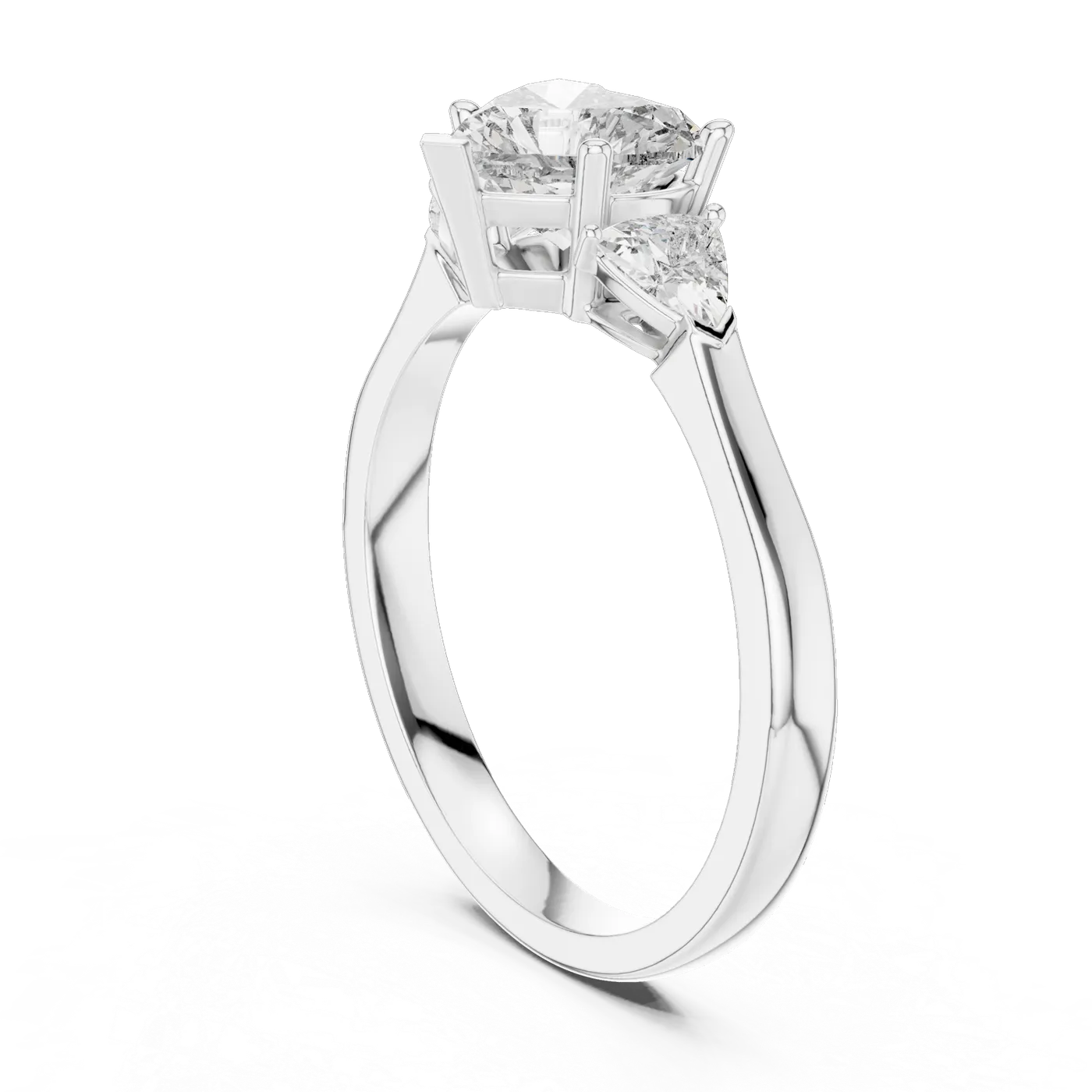 Bague de fiançailles Rose 0,97 ct en or blanc 18 carats, diamant cœur, vue 1