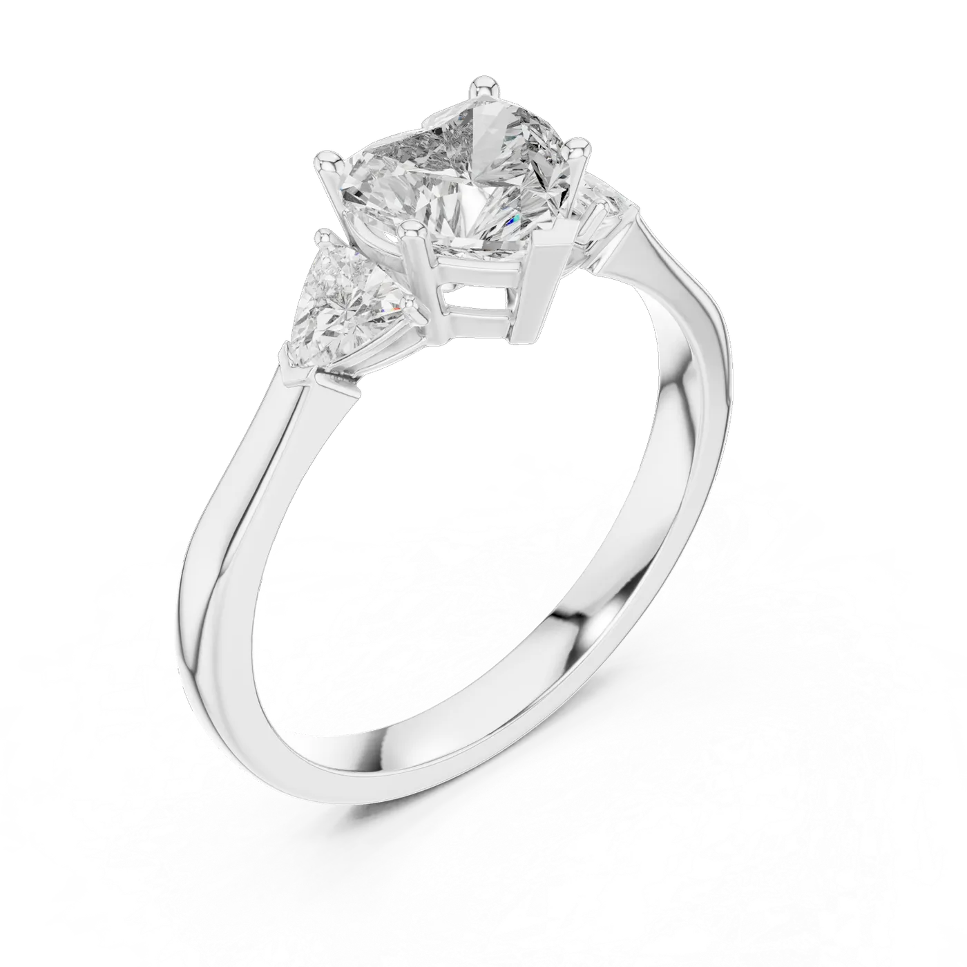 Bague de fiançailles Rose 0,97 ct en or blanc 18 carats, diamant cœur, vue 2