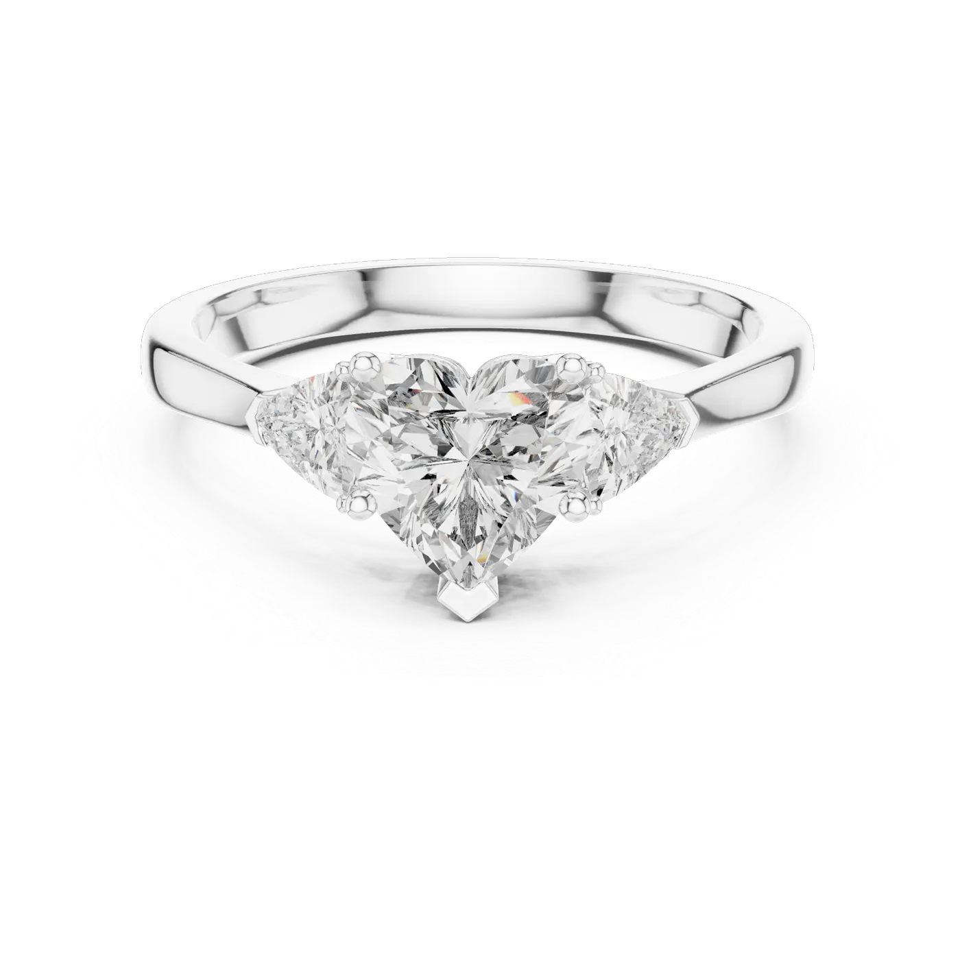 Bague de fiançailles Rose 1,10 ct en or blanc 18 carats, diamant cœur, vue 4