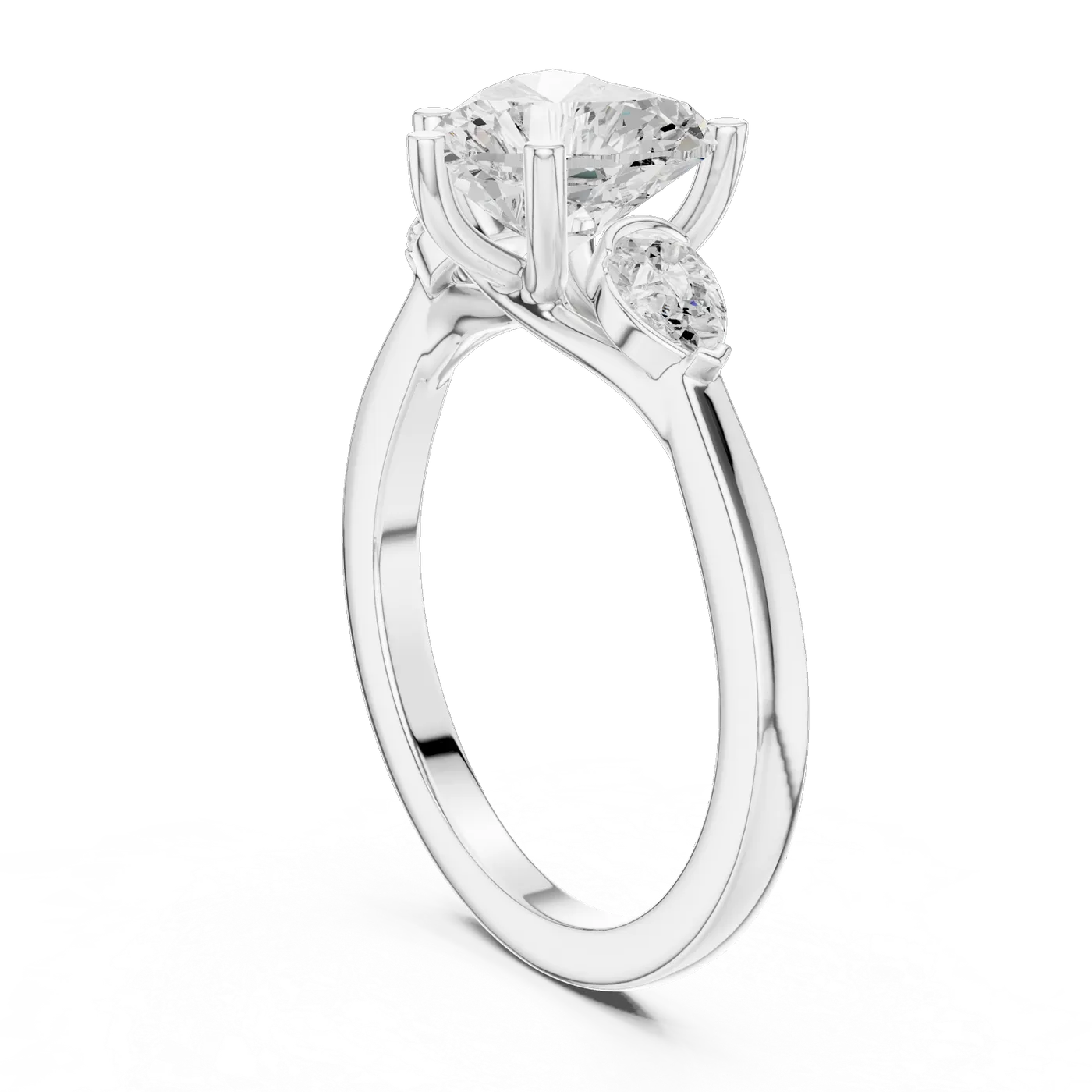 Bague de fiançailles Rose 2,05 ct en or blanc 18 carats, diamant cœur, vue 1