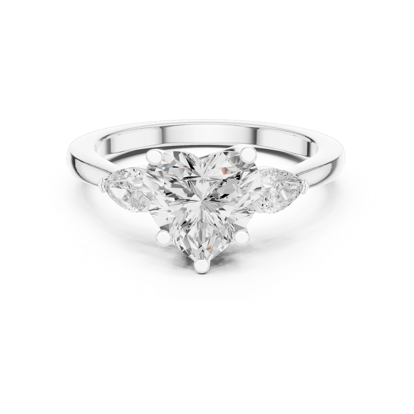 Bague de fiançailles Rose 2,05 ct en or blanc 18 carats, diamant cœur, vue 4