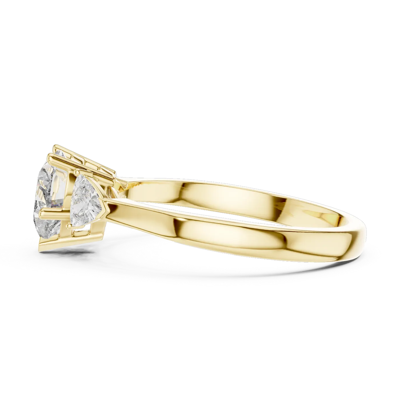 Bague de fiançailles Rose 1,10 ct en or jaune 18 carats, diamant cœur, vue 3