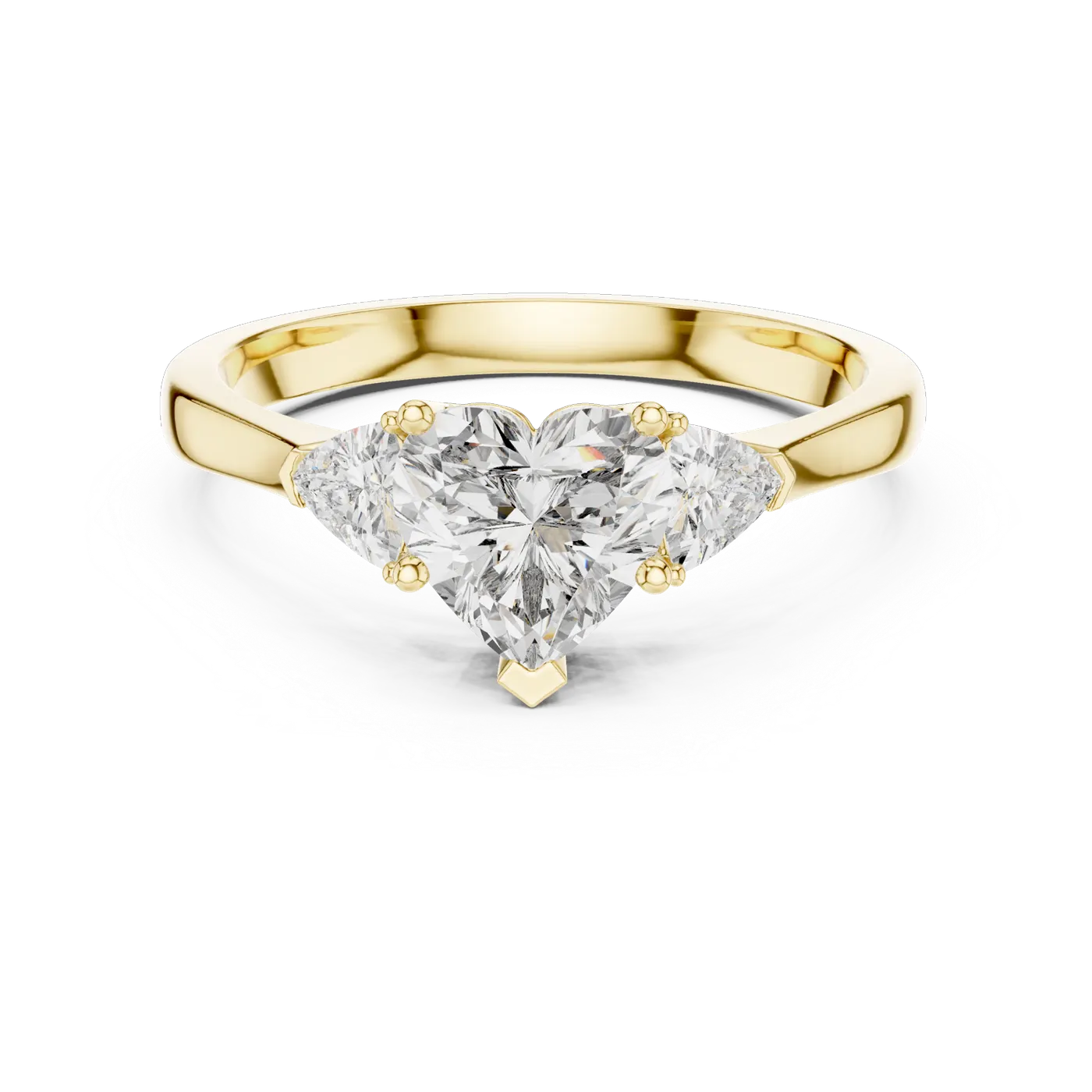 Bague de fiançailles Rose 1,10 ct en or jaune 18 carats, diamant cœur, vue 4