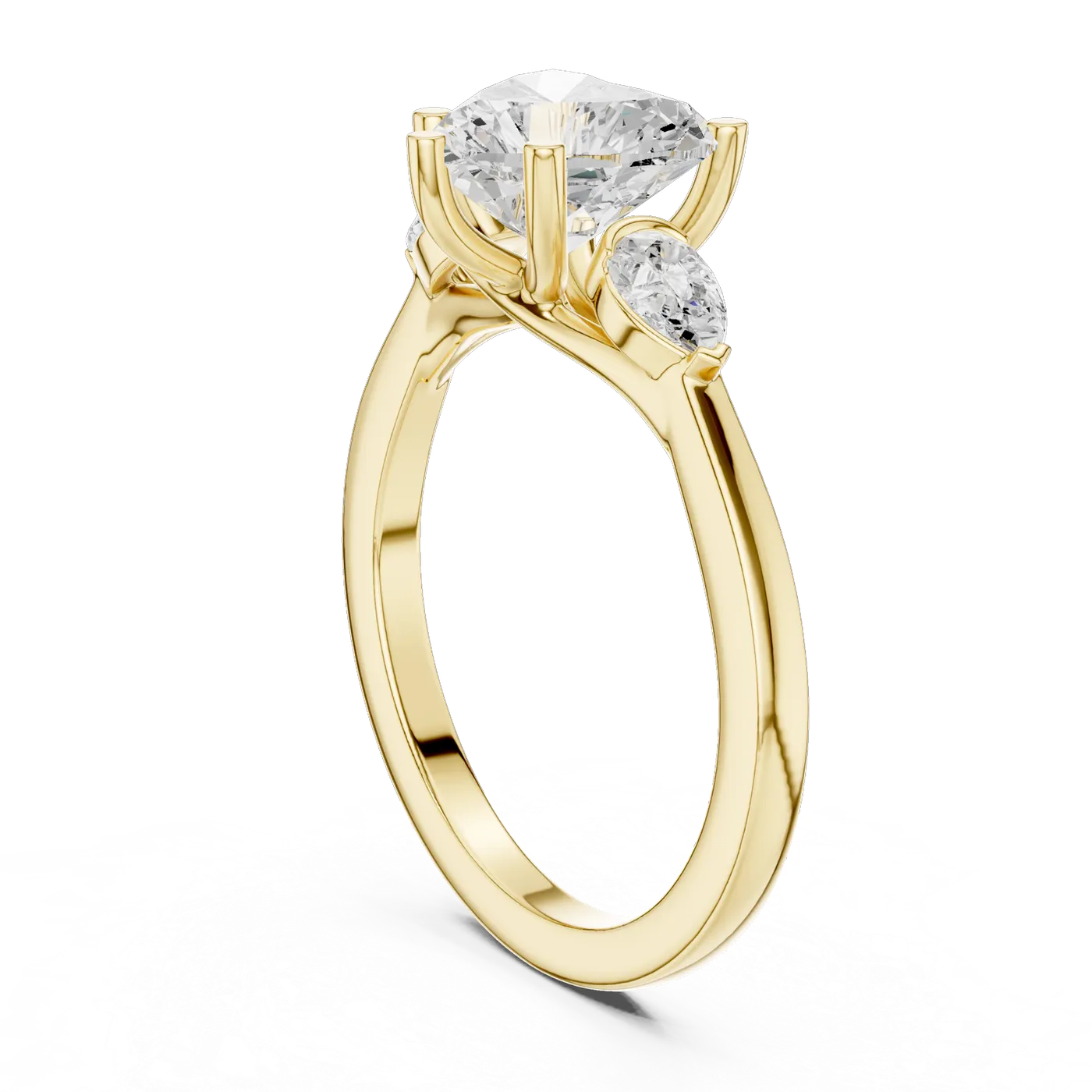 Bague de fiançailles Rose 2,05 ct en or jaune 18 carats, diamant cœur, vue 1