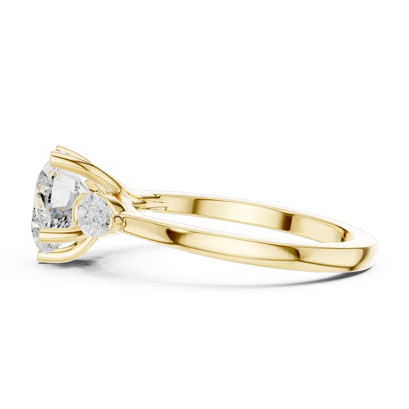 Bague de fiançailles Rose 2,05 ct en or jaune 18 carats, diamant cœur, vue 3