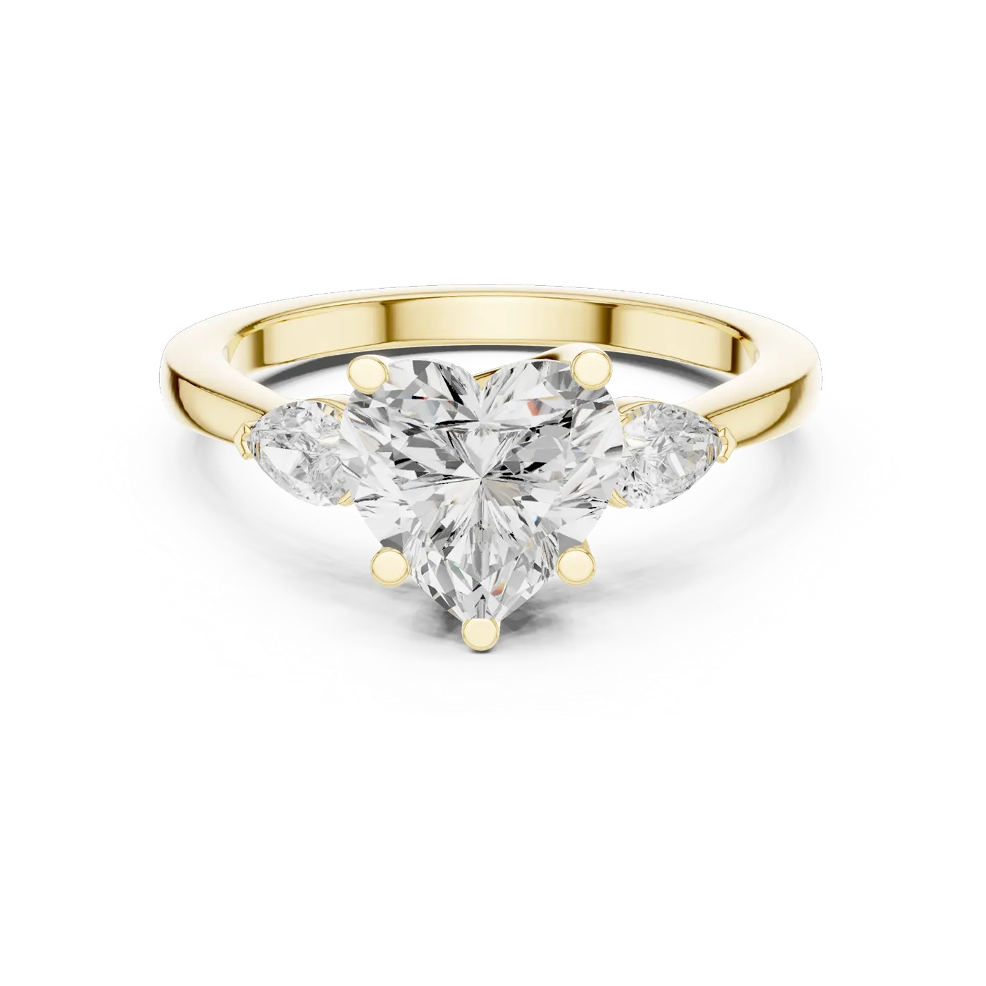 Bague de fiançailles Rose 2,05 ct en or jaune 18 carats, diamant cœur, vue 4