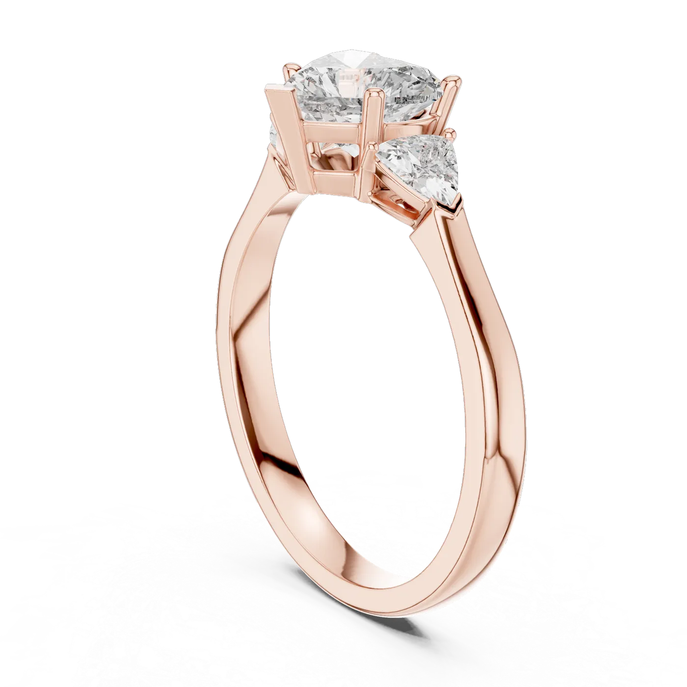 Bague de fiançailles Rose 0,97 ct en or rose 18 carats, diamant cœur, vue 1