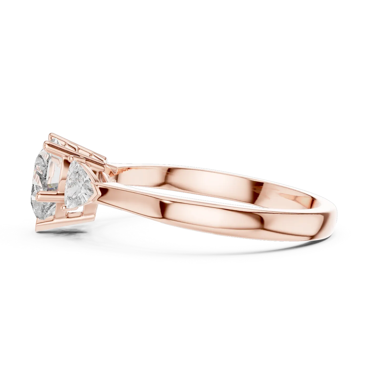Bague de fiançailles Rose 0,97 ct en or rose 18 carats, diamant cœur, vue 3