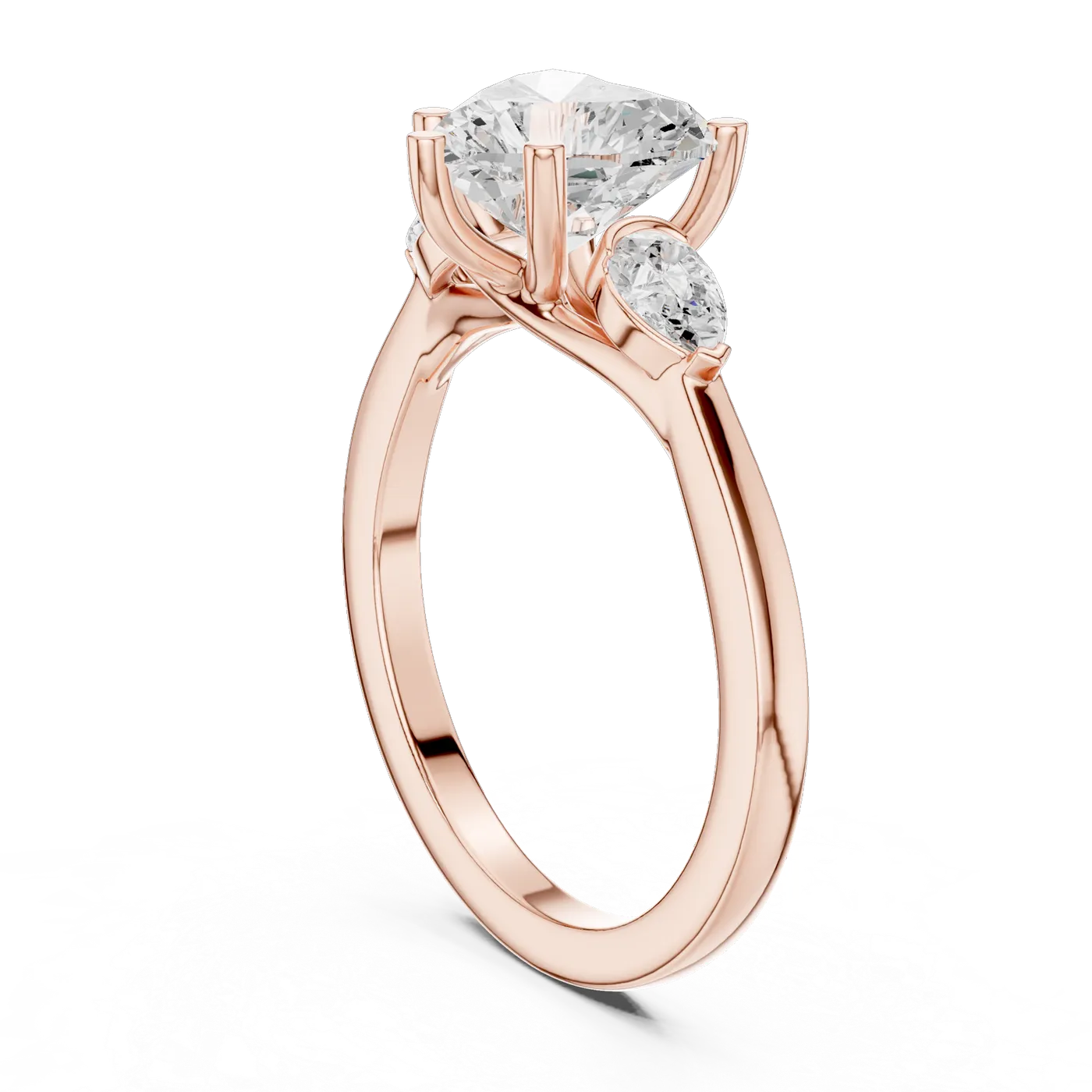 Bague de fiançailles Rose 2,05 ct en or rose 18 carats, diamant cœur, vue 1