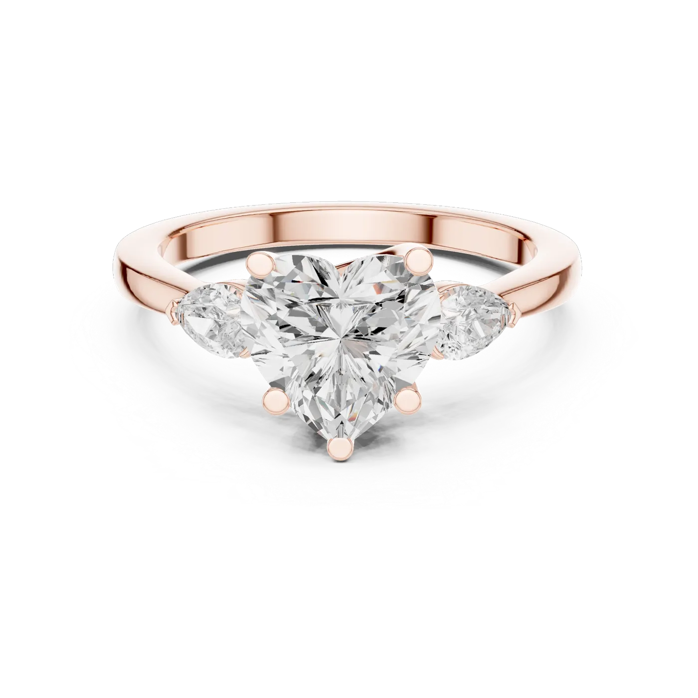 Bague de fiançailles Rose 2,05 ct en or rose 18 carats, diamant cœur, vue 4
