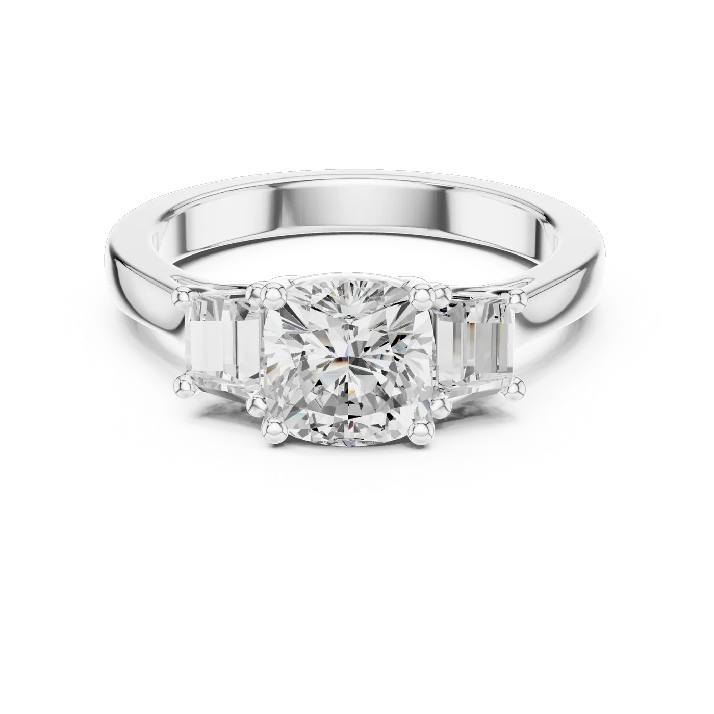 Bague de fiançailles Pivoine 1,85 ct en or blanc 18 carats, diamant coussin, vue 4