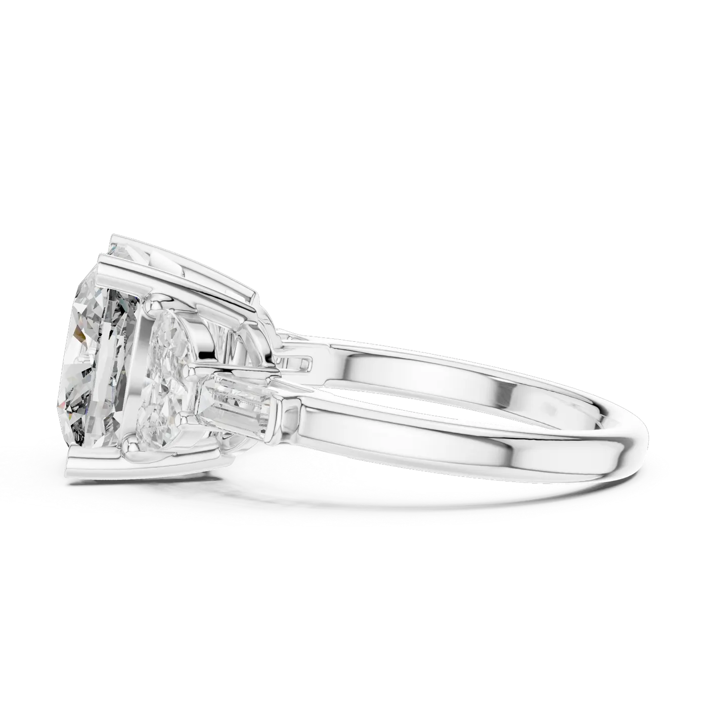 Bague de fiançailles Pivoine 6,75 ct en or blanc 18 carats, diamant coussin, vue 3