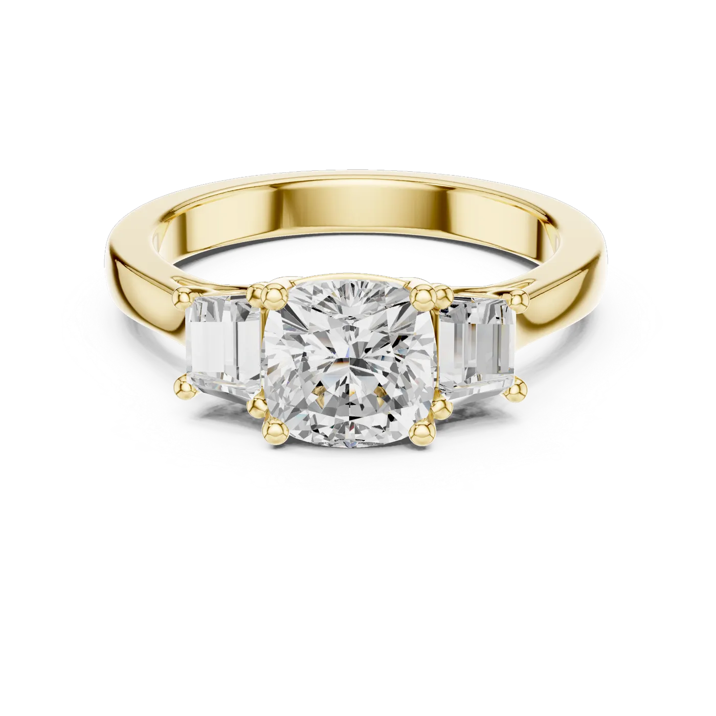 Bague de fiançailles Pivoine 1,85 ct en or jaune 18 carats, diamant coussin, vue 4
