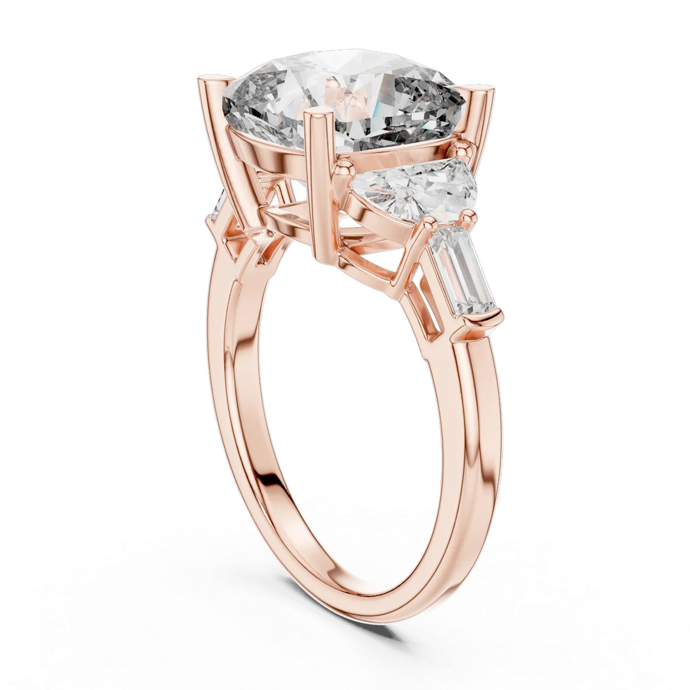 Bague de fiançailles Pivoine 6,75 ct en or rose 18 carats, diamant coussin, vue 1