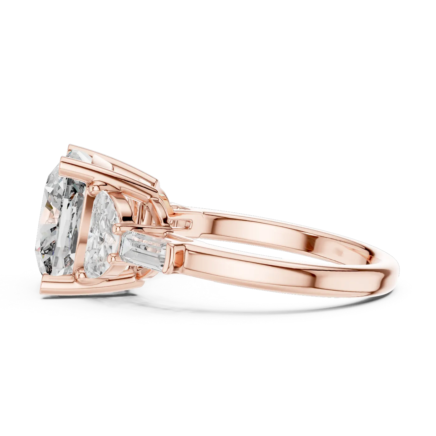 Bague de fiançailles Pivoine 6,75 ct en or rose 18 carats, diamant coussin, vue 3