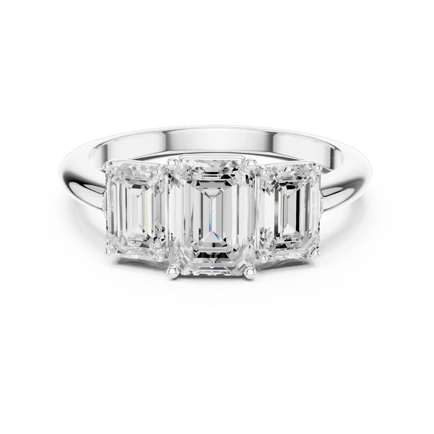 Bague de fiançailles Iris 0,69 ct en or blanc 18 carats, diamant taille émeraude, vue 4