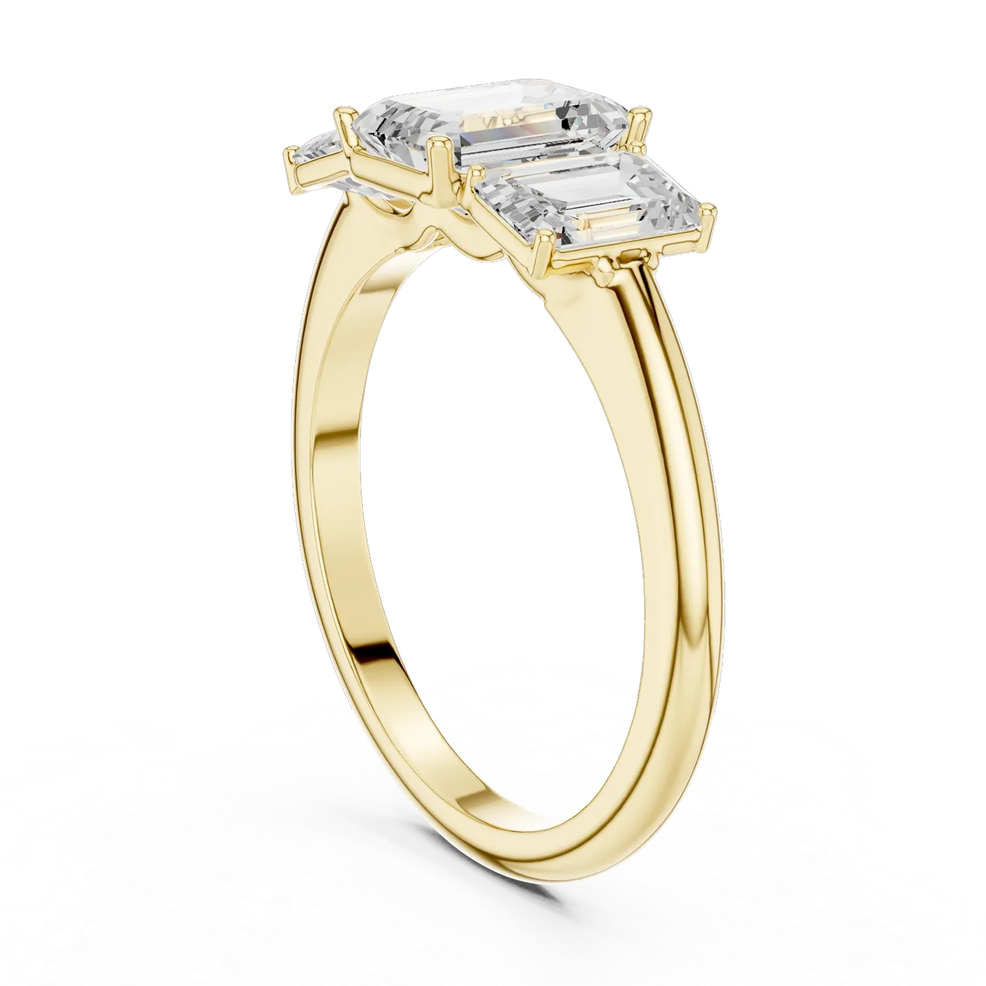 Bague de fiançailles Iris 1,10 ct en or jaune 18 carats, diamant taille émeraude, vue 1