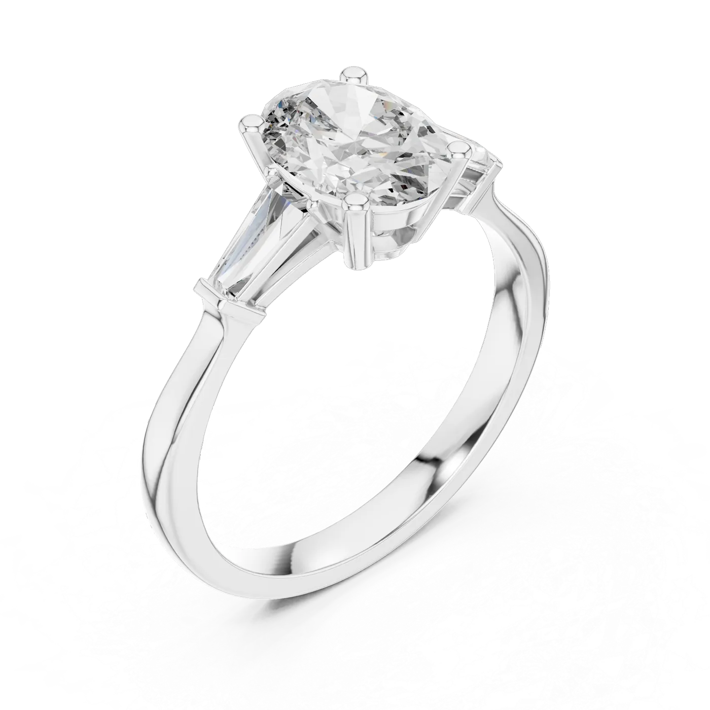 Bague de fiançailles Magnolia 1,09 ct en or blanc 18 carats, diamant ovale, vue 2